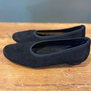 Stuart Weitzman Black Suede Ballet Flats